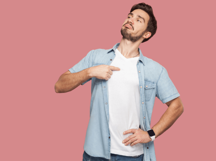 Homme qui se pointe du doigt Homme qui se pointe du doigt